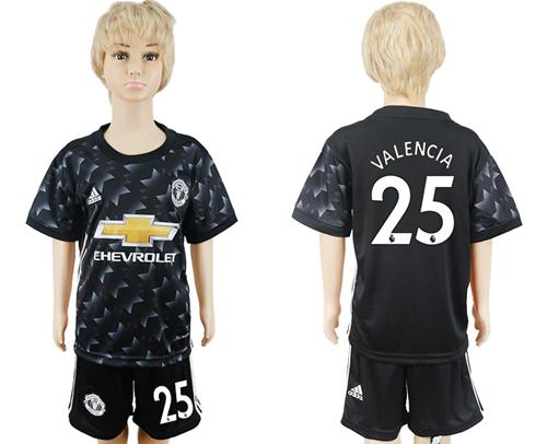 Manchester United #25 Valencia Away Kid Soccer Club Jersey